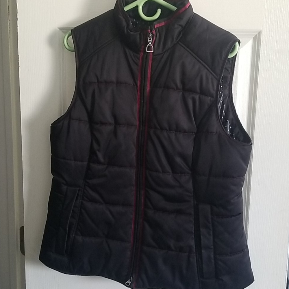 Women Ariat Vest XL Black with Maroon Details
